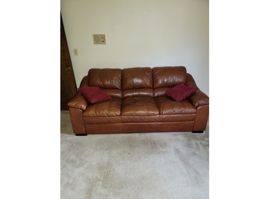 Brown Leather Sleeper Sofa