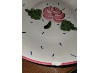 Rose Sprinkle Plate And Bowl ( Minor Chip)