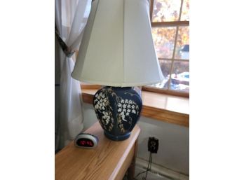 Blue Flowered Ceramic Lamp #2