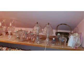 Miscellaneous Glass Candle Holders And Lamps
