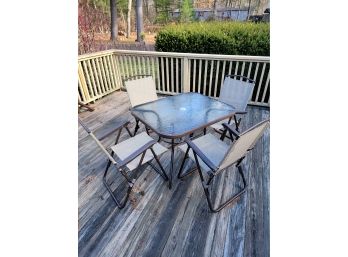 Small Outdoor Glass Table And 4 Chairs