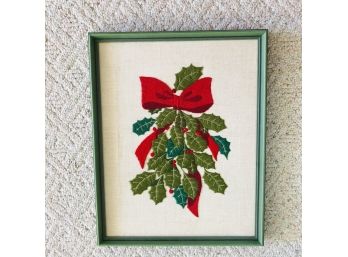 Framed Mistletoe Embroidery
