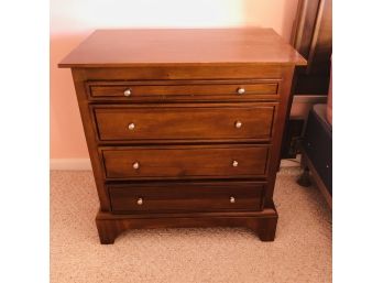 Tall Three Drawer Nightstand With Pullout Shelf