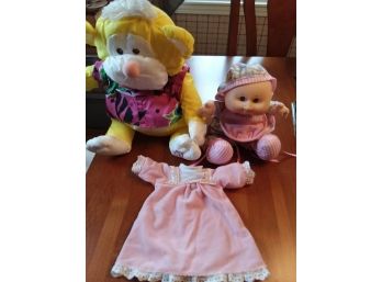 Toddler Cabbage Patch Doll, Doll Dress And Stuffed Monkey