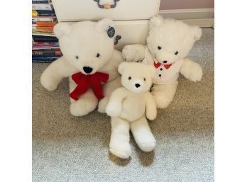 Lot Of 3 White Stuffed Bears (Bedroom 3)
