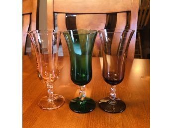 Set Of Three Colored Glasses