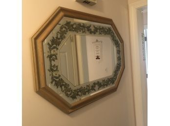 Vintage Wall Mirror With Floral Border