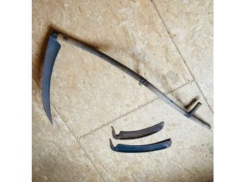 Vintage Scythe With Extra Blades (garage Upstairs)