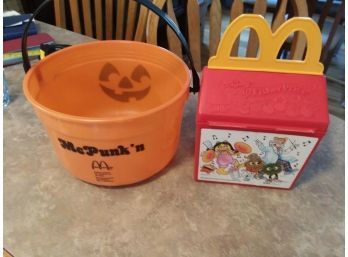Fisher Price McDonald's Play Happy Meal Box And McPunk'n Trick Or Treat Bucket
