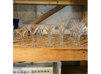 Etched Crystal Glassware Lot (basement Shelf)