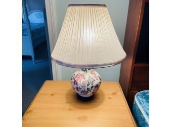 Floral Table Lamp With Cloth Shade (bedroom 2)