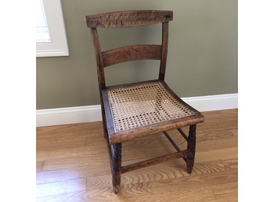 Antique Maple Chair With Cane Seat