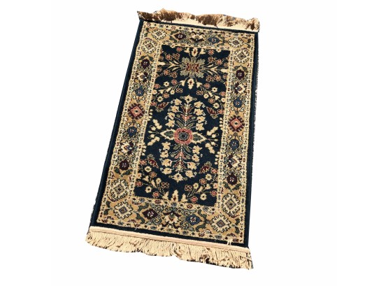 Grand Legacy Navy Floral Rug With Fringe 22'x44'