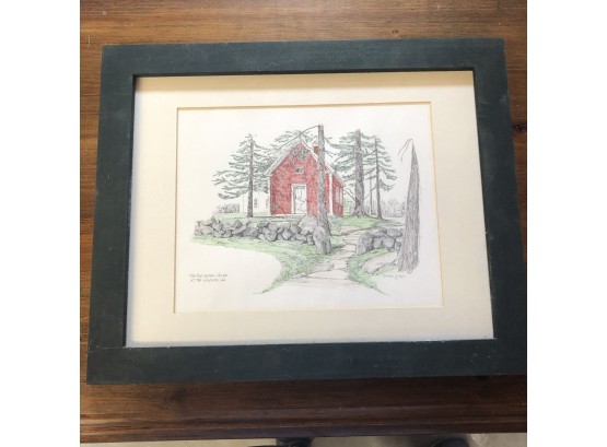 Framed Print Of The Red School House At The Wayside Inn