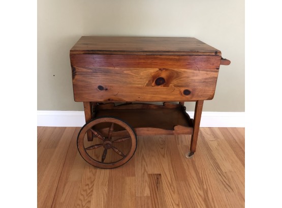 Vintage Mid-Century Maple Drop Leaf Butler Cart