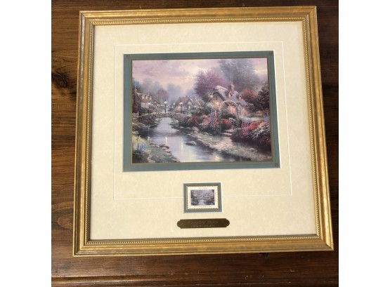 Thomas Kinkade 'Lamplight Bridge' Print With Certificate Of Authenticity