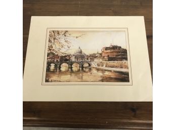 Matted Art Print Of Bridge