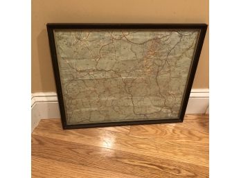 Framed Map Depicting Mount Washington Area