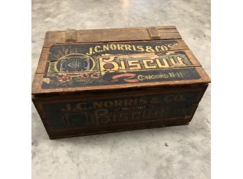 J.C. Norris & Co. Biscuit Of Concord, NH Lidded Crate
