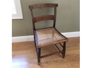 Antique Maple Chair With Cane Seat