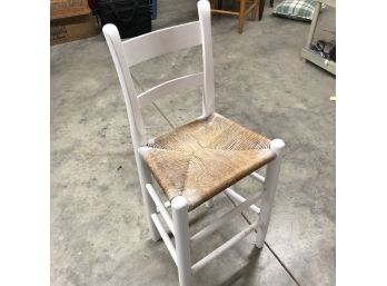 White Counter Height Wood Stool