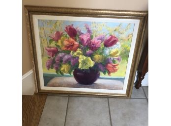 Painting Of Flowers Ina Vase 26'x29