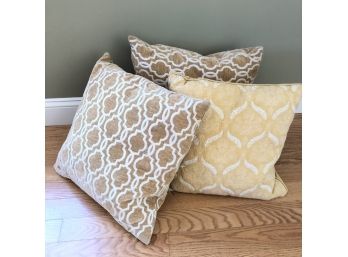 Set Of Three 16' Toss Pillows With Feather Inserts