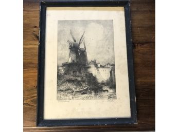 Antique Hedley Fitton 'Ancient Landmarks' Etching