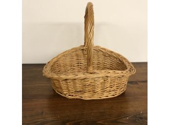 Handled Basket With Braided Trim