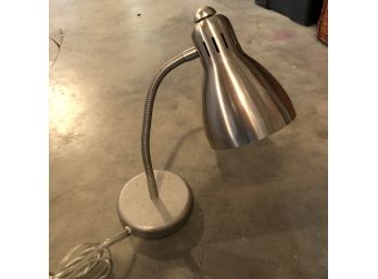 Brushed Metal Gooseneck Desk Lamp