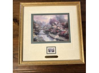 Thomas Kinkade 'Lamplight Bridge' Print With Certificate Of Authenticity