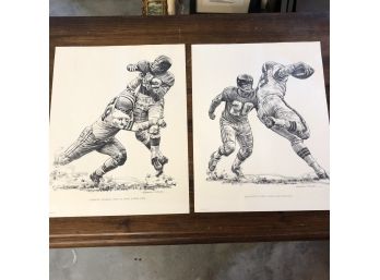 Shell Oil Co. 1960 Promotional Football Prints - Set Of Two
