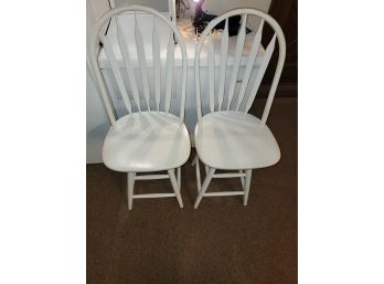 Two White Rotating/spinning Stools