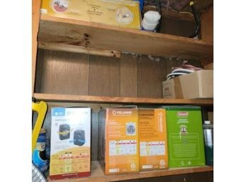 Shelf Full Of Items - Includes Lantern And Heaters