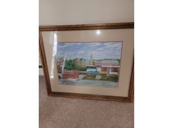 Original Framed Painting Of Downtown Nashua