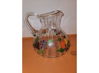 Vintage Large Glass Water Pitcher