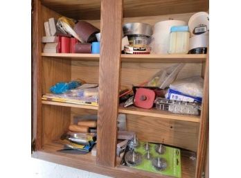 All Items In Cabinet - Tape, Sanders, Brush Set And Much More - Garage - Cabinet NOT INCLUDED