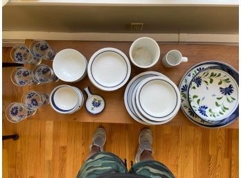 Blue And White Dishware Set