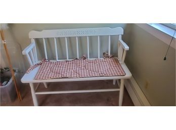 White Accent Wood Bench