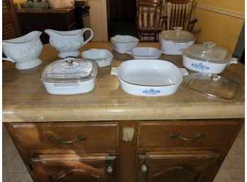 Set Of Casserole Dishes And 2 Gravy Boats
