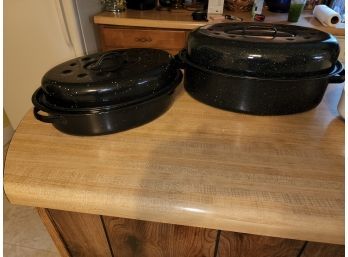 Small & Large Roasting Pans With Lids