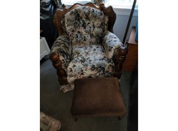 Vintage Comfy Chair & Foot Ottoman