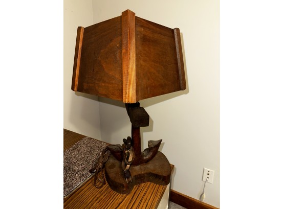 Wooden Carved Lamp - Office