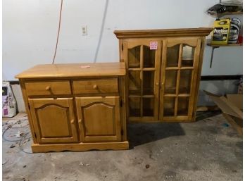 Cabinet And Hutch ONLY - See Pictures For Measurements - (garage)
