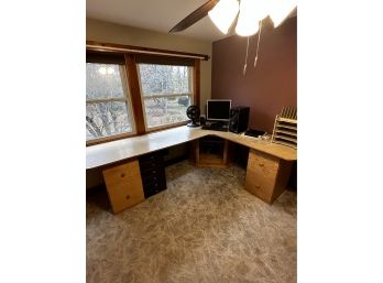 Large Long Corner Desk - Measurement Unknown -Desk ONLY - Office