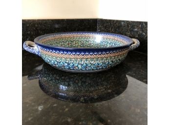 Ceramika Artystyczna Round Dish With Handles 12'