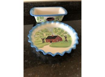 Mesa Stoneware Loaf Pan And Pie Plate (No. 1)