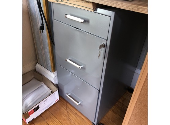 Metal Two Drawer Filing Cabinet With Lock And Key