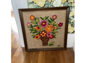 Vintage Floral Embroidered Wall Art