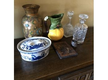 Vase, Pitcher And Glassware Lot